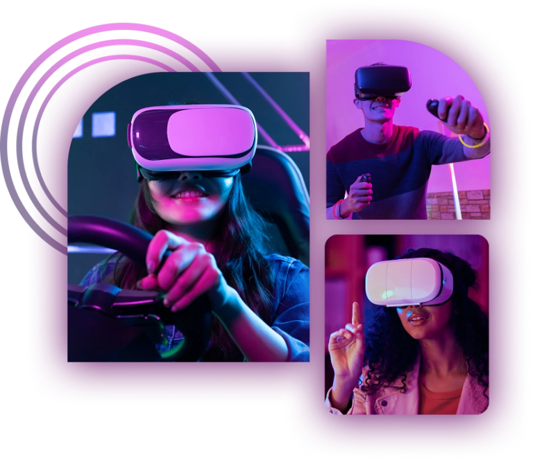 People enjoying virtual reality experiences.